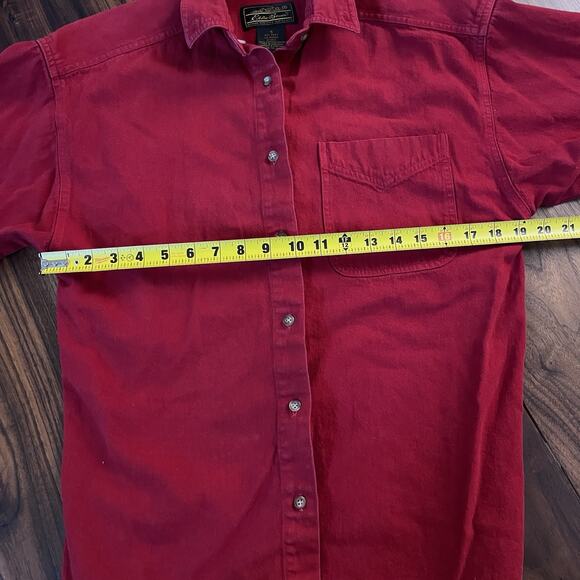 Vintage Eddie Bauer Men's Shirt 100% Cotton Red Size Small 00665 WPL 9647 - Picture 6 of 8